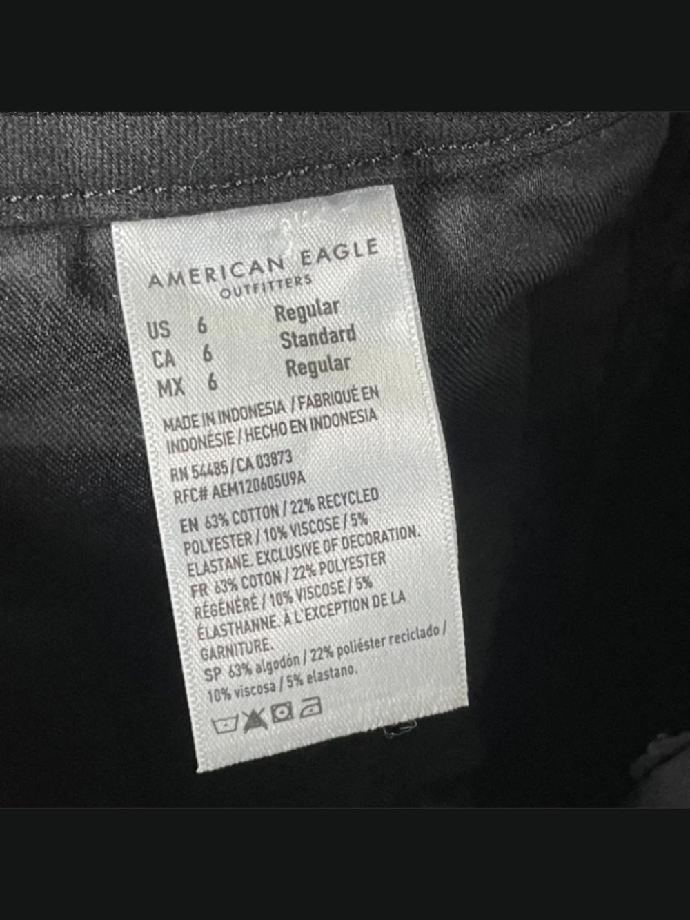 NEW American Eagle Outfitters Jeans Womens 28 6 black denim skinny preppy casual - Picture 4 of 11
